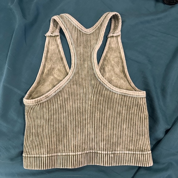 Zenana Striped Ribbed Crop Top - Picture 3 of 3